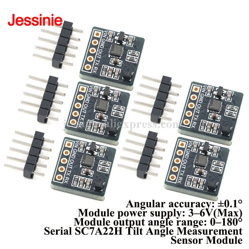 5pcs/1pcs SC7A22H Tilt Angle Measurement Inclinometer Sensor Module 3 Three-Axis Serial Port Output Alarm Point Settings