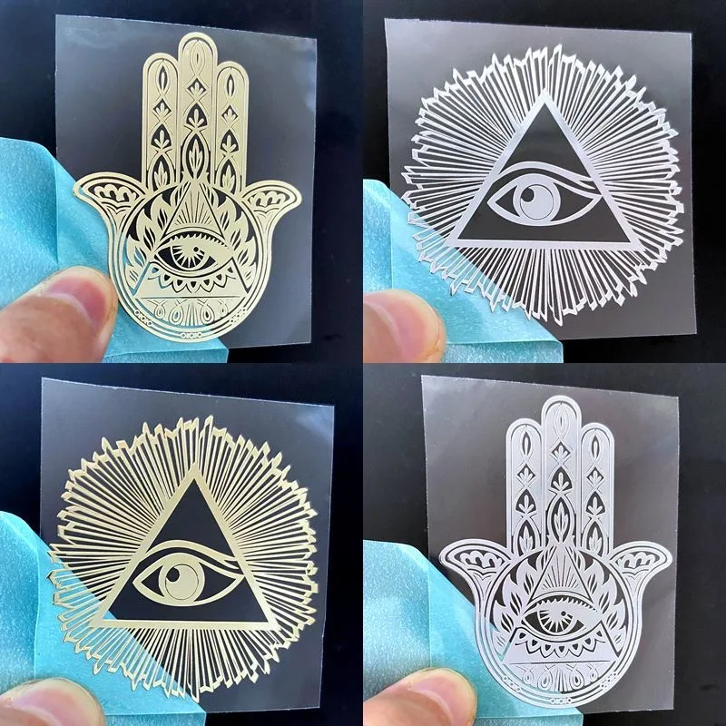 Gold and silver Horus Eye of God mobile phone metal sticker Egyptian Fatima Hand sticker Computer decoration transfer sticker