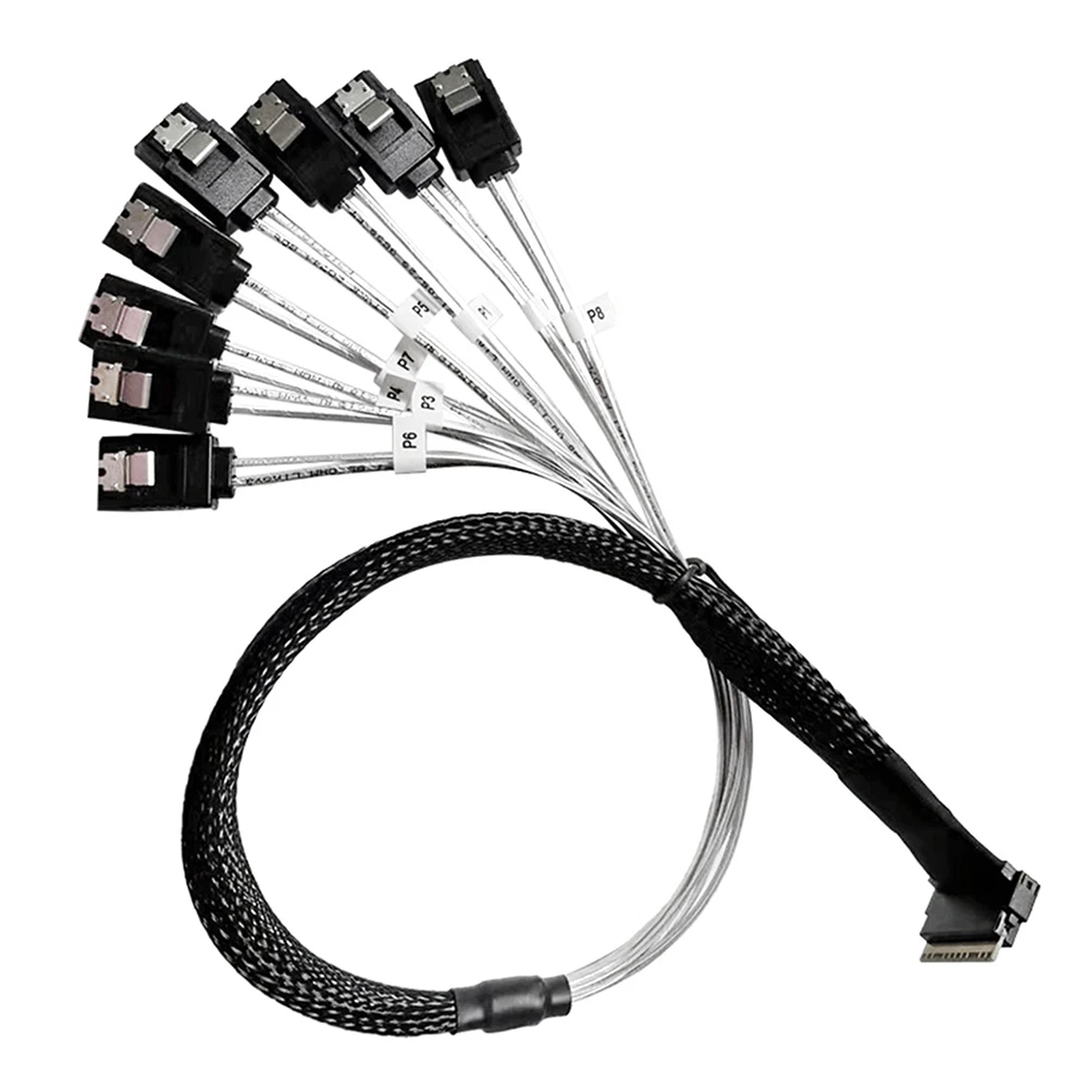 

12 Гбит/с Slim Line SAS4.0 SFF-8654 8i к SATA 8-портовый кабель-адаптер для компьютерного сервера