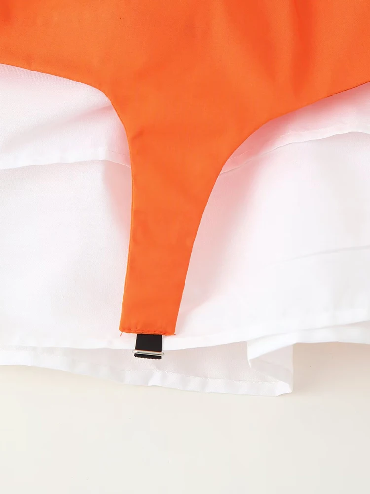 Roupas femininas europeias e americanas em camadas decorativas decoração de metal cor combinando vestido suspensor saia curta