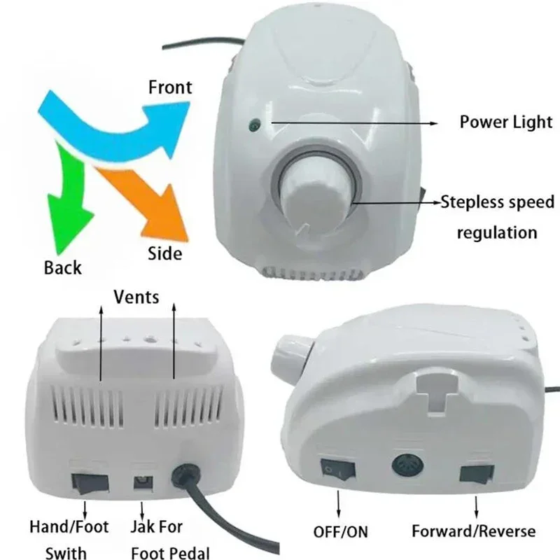 65 واط الكهربائية مسمار الحفر صندوق التحكم محرك صغري تيار مستمر 30 فولت 35000 دورة في الدقيقة H200 مقبض آلة طحن آلة أظافر #3