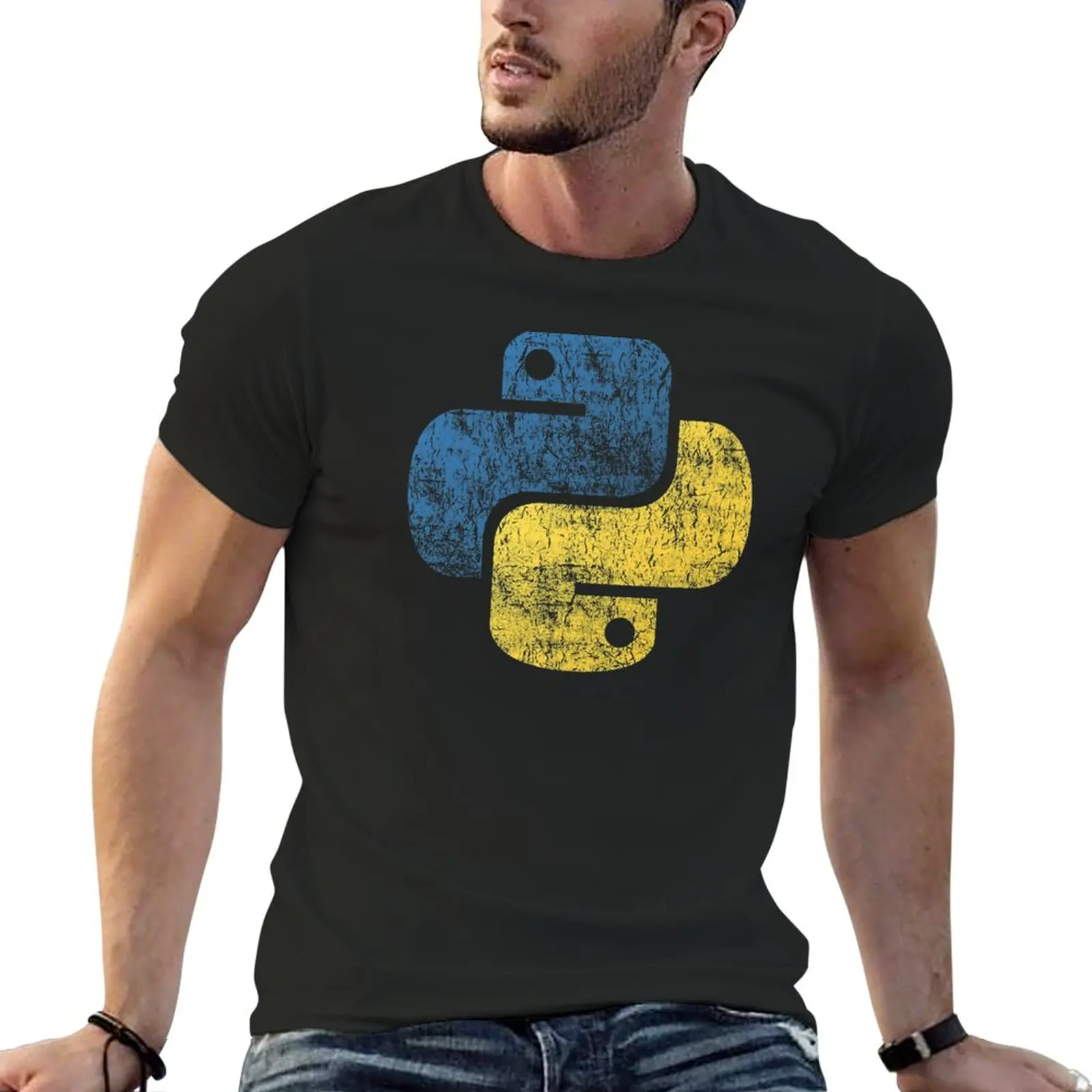 

New Python Logo - Programming Language T-Shirt sports fan t-shirts man clothes Short sleeve tee workout shirts for men