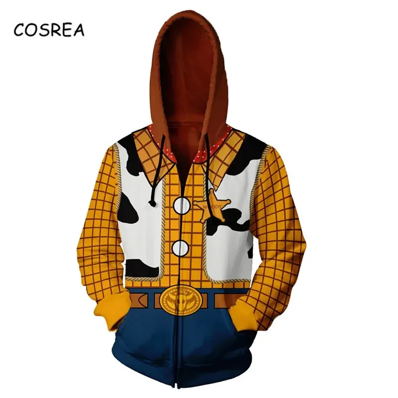 Giocattolo cosplay storia costume anime giocattolo felpe con cappuccio felpe storia per bambini adulti stampa 3D cerniera maglione con cappuccio moda casual Nuovo