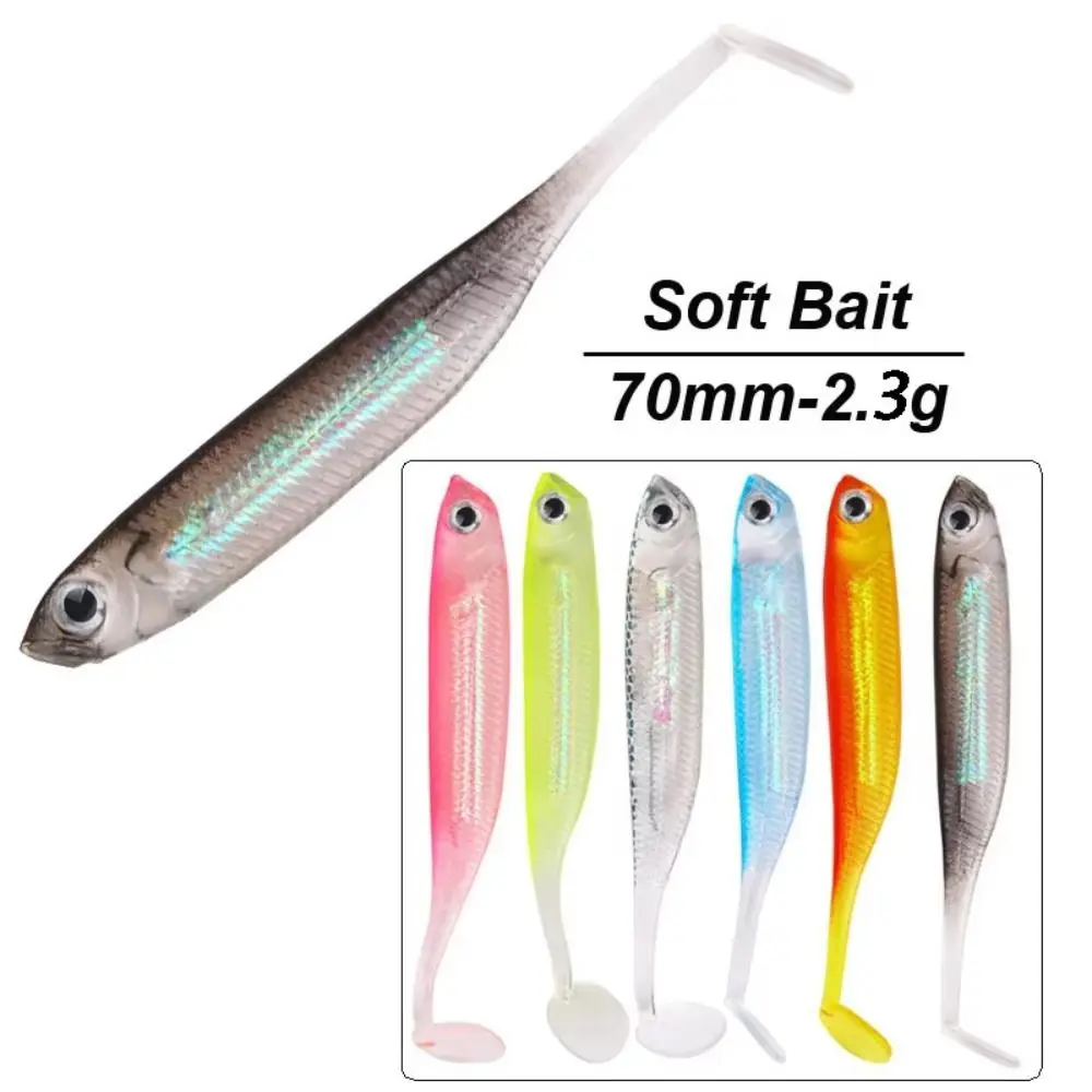 

5PCS Vivid PVC Fishing Soft Lures 9 Colors Soft Artificial Lures 7.5cm Floating Minnow Baits Fishing