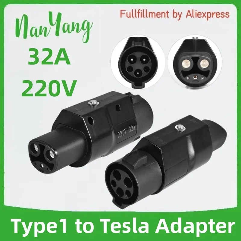 

Newly Upgraded Protection Features Type1 to Tesla EV Charger Adapter Electric Vehicle Charging Connector EVSE Conversion Socket