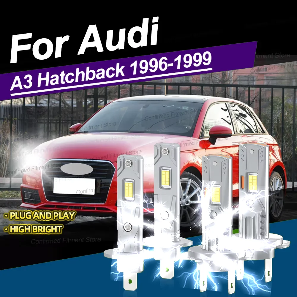 

2/4Pcs LED Headlight H7 High Low Beam Auto Lights Bulb H1 30000LM Upgrade CSP Chip Plug and Play For Audi A3 Hatchback 1996-1999
