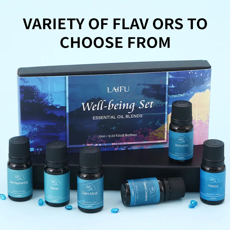 Kit de aceites esenciales de aromaterapia personalizable: soluble en agua, desodorante de aire fresco, juego de aceites aromáticos personalizados OEM para el hogar y
