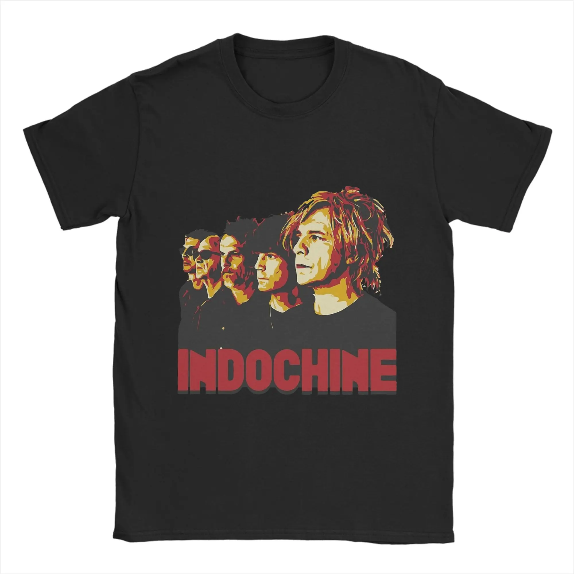 

Men Indochine Band T Shirt Music 100% Cotton Clothes Amazing Short Sleeve Crewneck Tee Shirt 4XL 5XL 6XL T-Shirts
