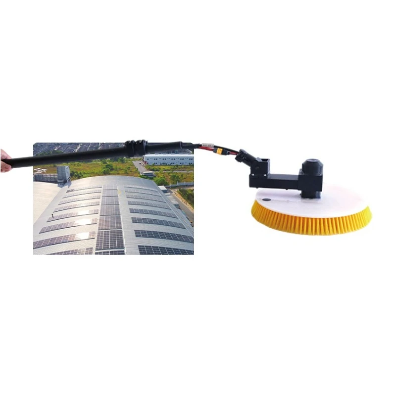 Durable Brushless Motor Photovoltaic Cleaning Brush 3.5/5 5/7.5 meter Retractable Polar Solar Panel Cleaning Rotary Disc Brush