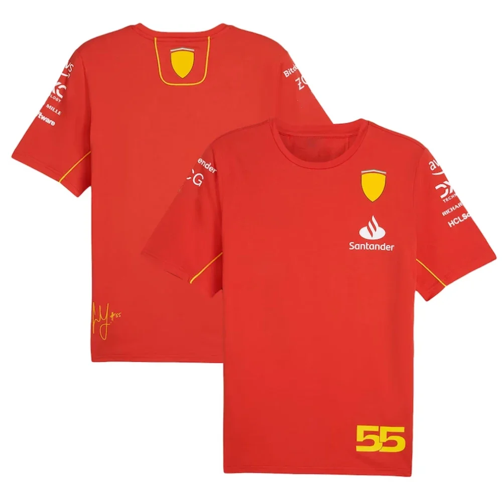 Scuderia SF F1 2024 Charles Leclerc Driver T-shirt Carlos Sainz shirt uniform 3D printed F1 racing suit MOTO cycling suit