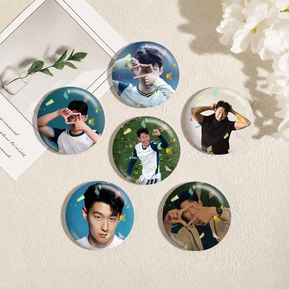 Korea football star S-Son Heung-min  25mm 32mm 44mm 58mm 75mm Brooches Badges Pins for Accessories Gift