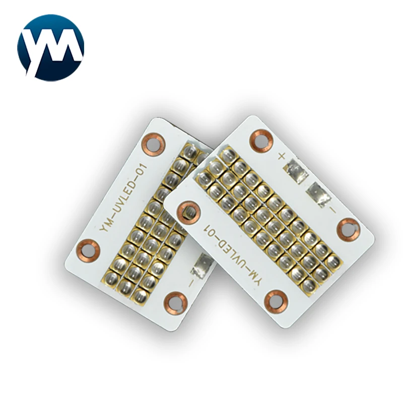 Módulo LED UV de alta potencia, lámpara de lente de cuarzo, 90W, PCB, 365nm, 385nm, 395nm, 405nm, curado especial para impresoras 3D