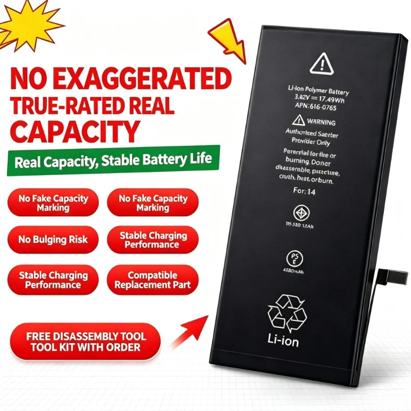 New Upgraded High‑Capacity Battery for iPhone X XR XS XS Max 11 12 13 14 15 Pro Max Mini Plus With Free Installation Tools