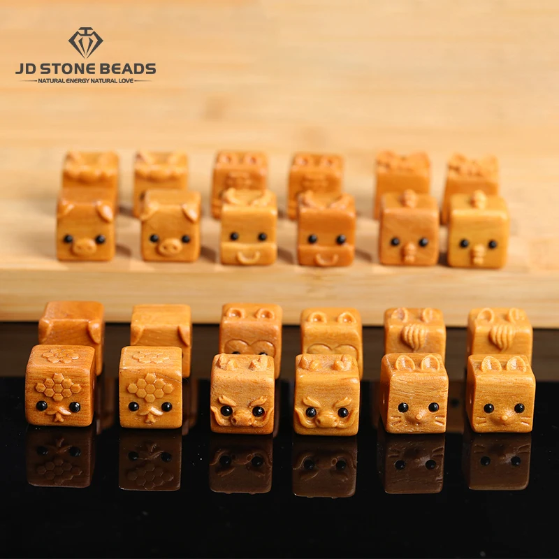 

1 Pc Natural Wooden Sandlwood Carve Zodiac Shape Cute Bead for Jewelry Making DIY Necklace Bracelet Accessory Wholesale
