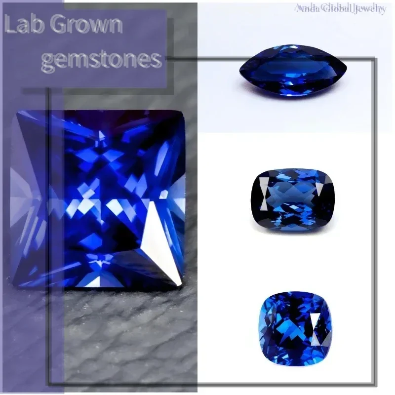 

L-Lab Grown Sapphire Royal Blue Color Multiple shapes for DIY Charms Jewelry Making Materials Selectable Certificate