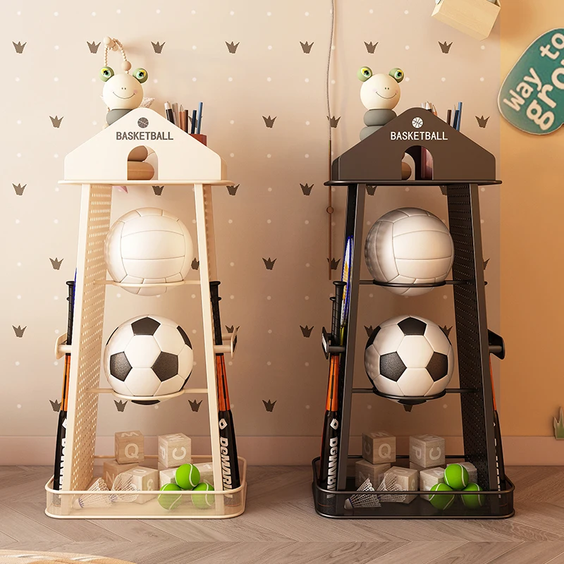 Basketball Storage Rack for Home Kids Indoor Sports Organizer Football Volleyball Helmet Holder Multi-Purpose Ball Rack