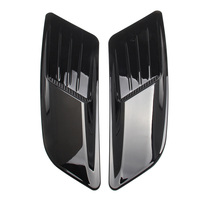 2Pcs Car Hood Vents Glossy Black/Carbon Fiber Front Engine Hood Air Flow Intake Scoop for Ford Mustang 2015-2017 Car Accessories