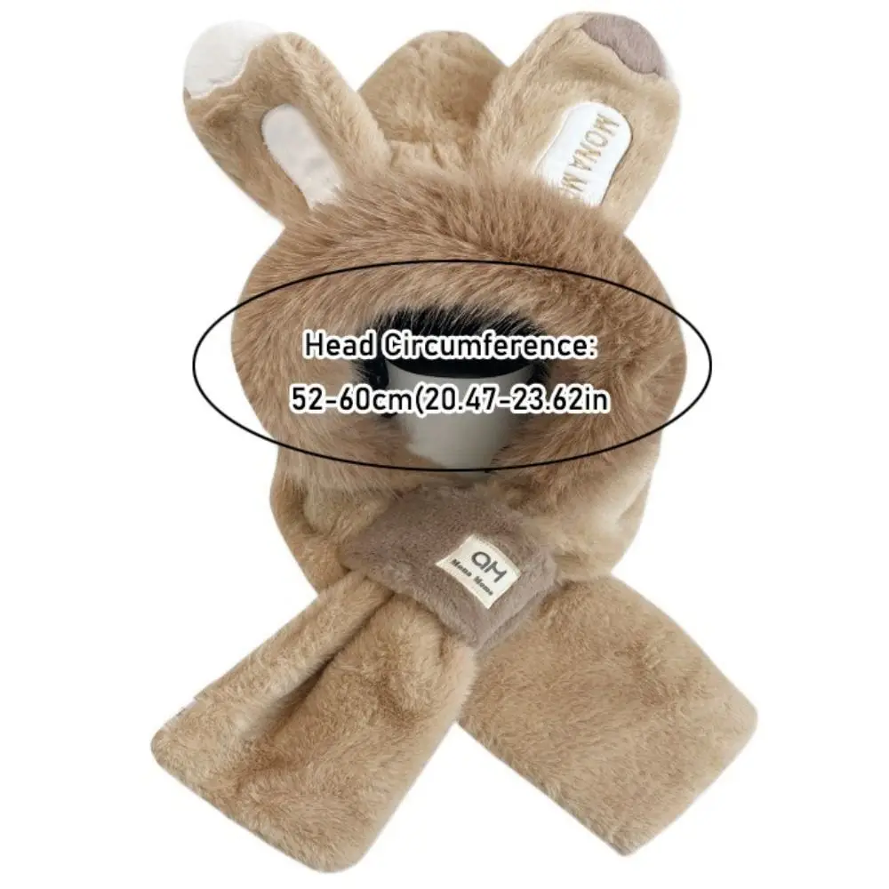 Leisure Ear Protection Rabbit Ear Hat Thickened Winter Winter Beanie Warm Cute Bib Scarf Hat Female/Girls
