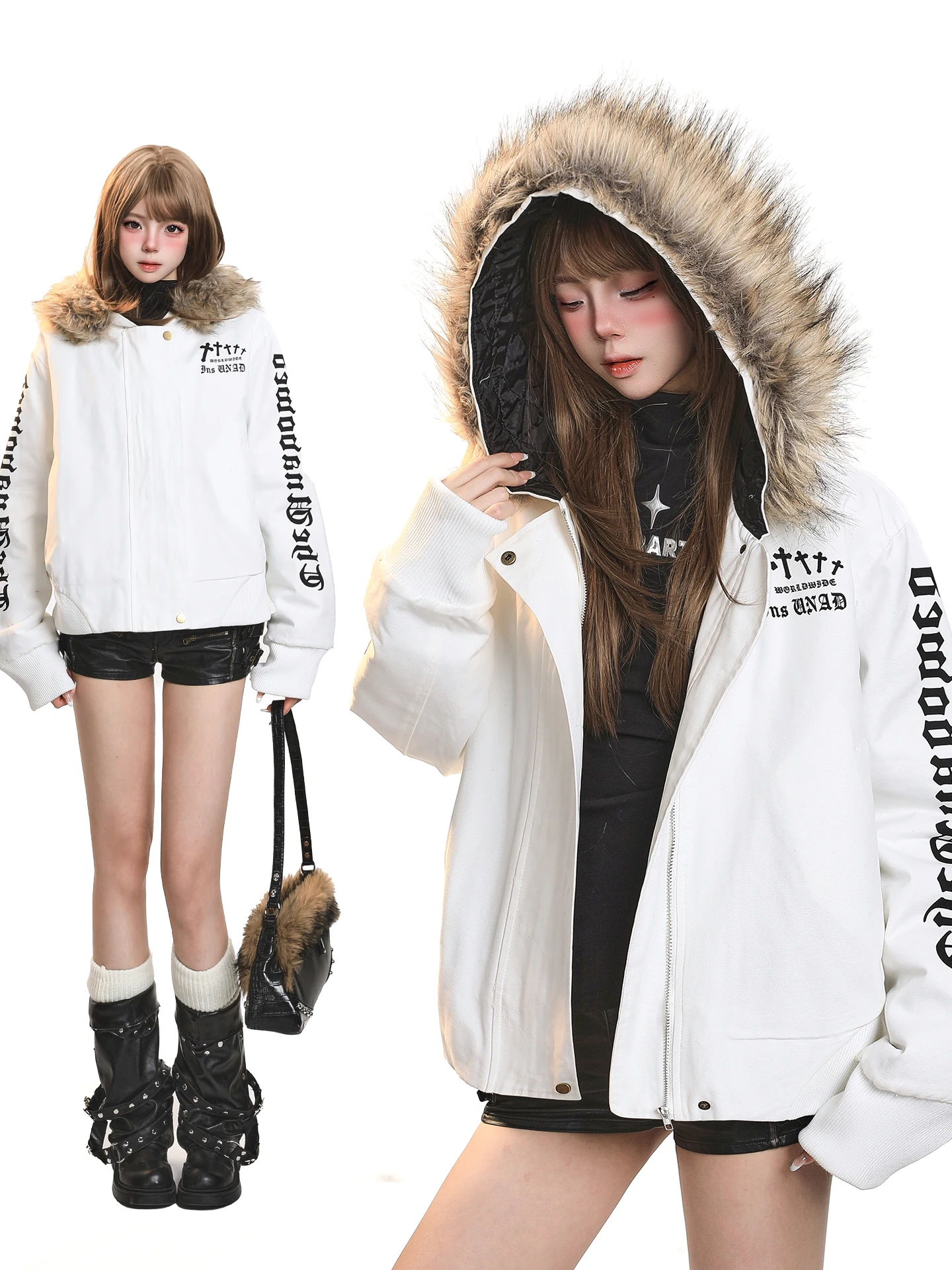 

Американская ретро-куртка с капюшоном из хлопка для женщин, зимняя, свободного кроя, повседневная, теплая, премиум-класса, хлопковое пальто, верхняя одежда