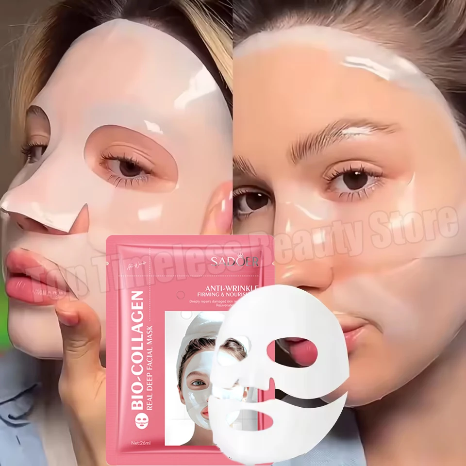 

Bio Collagen Face Mask Anti Wrinkle Fade Face Fine Line Lift Firm Skin Anti-Aging Brighten SkinCare Korean Cosmetics