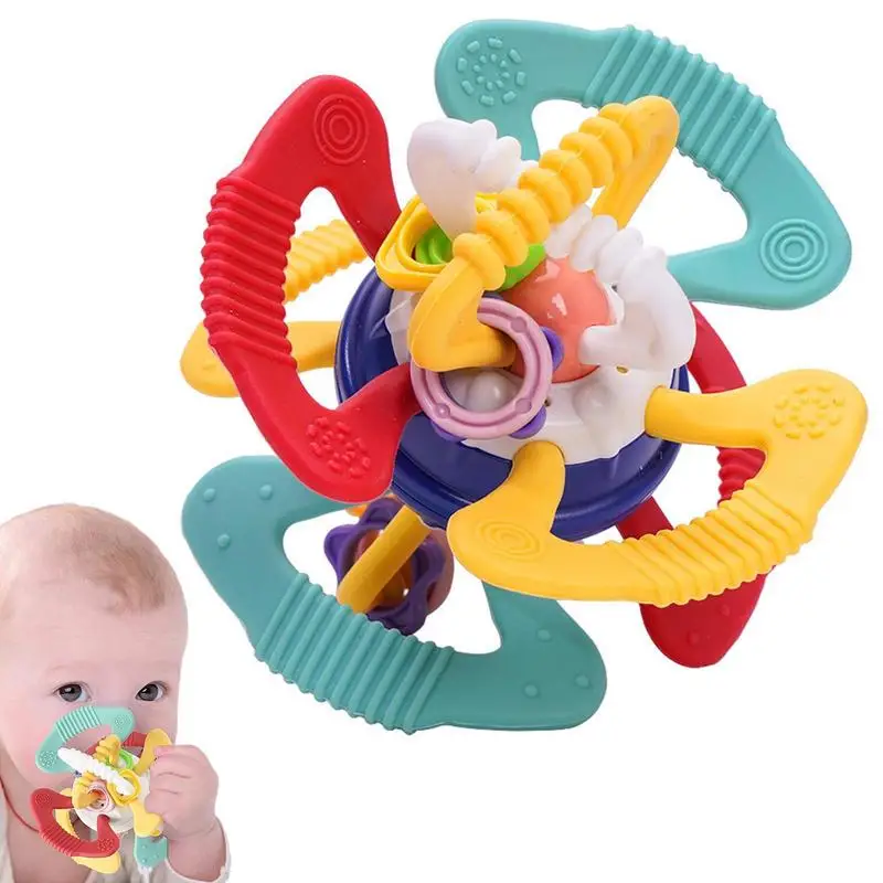Boule de dentition pour bébé, jouets sensoriels pour enfants, poignée multi-texturée, accessoires de développement d'apprentissage, dentition à croquer