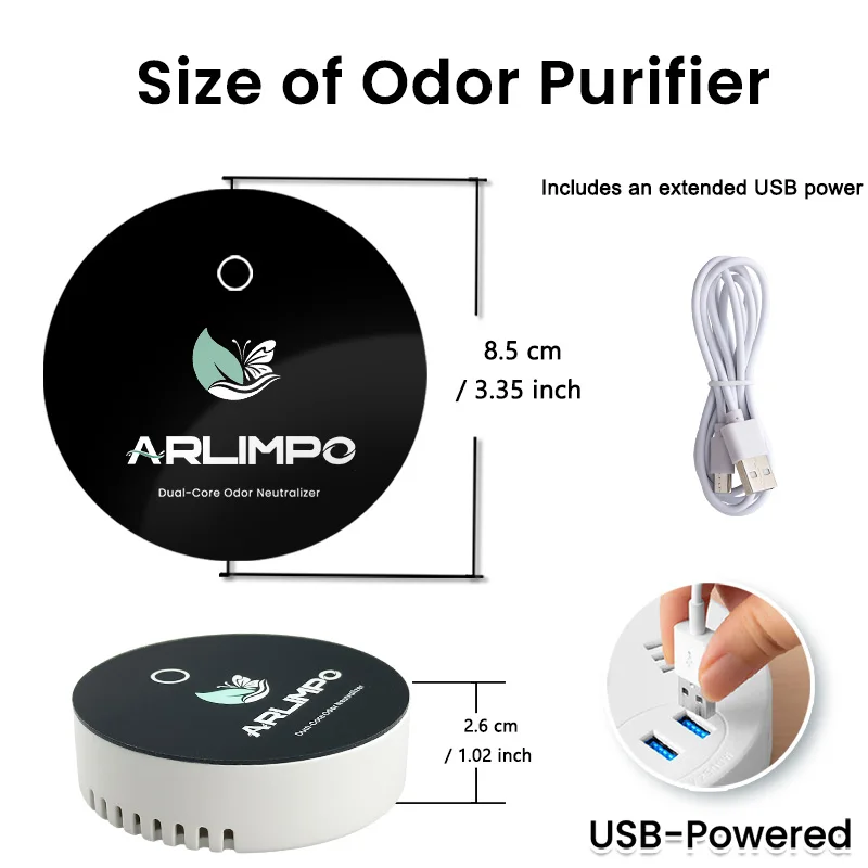 ‌1PC Dual-Core Air Purifier‌, Wall-Mounted Odor Eliminator for Pet Homes, Smart Odor-Chip Technology