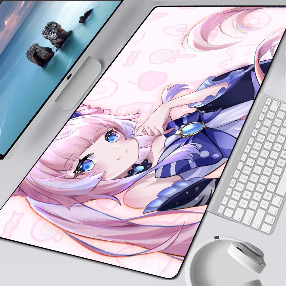 Genshin Impact Sangonomiya Kokomi Large Gaming Mouse Pad Computer Mousepad PC Gamer Mouse Mat XXL Laptop Keyboard Mat Desk Pad