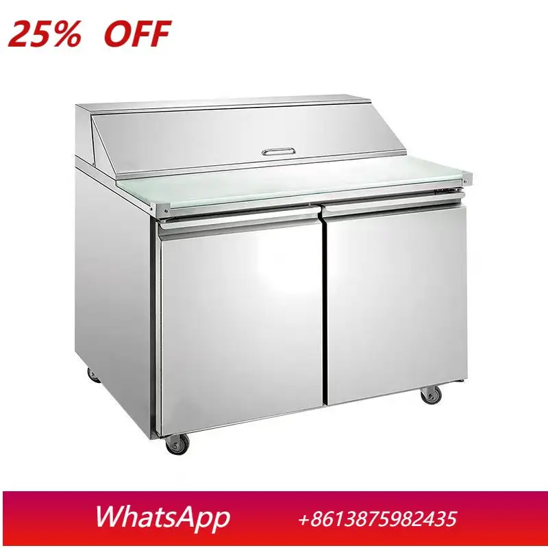 

Yjq salad Taiwanese commercial frozen refrigerated fresh-keeping workbench glass door refrigerator