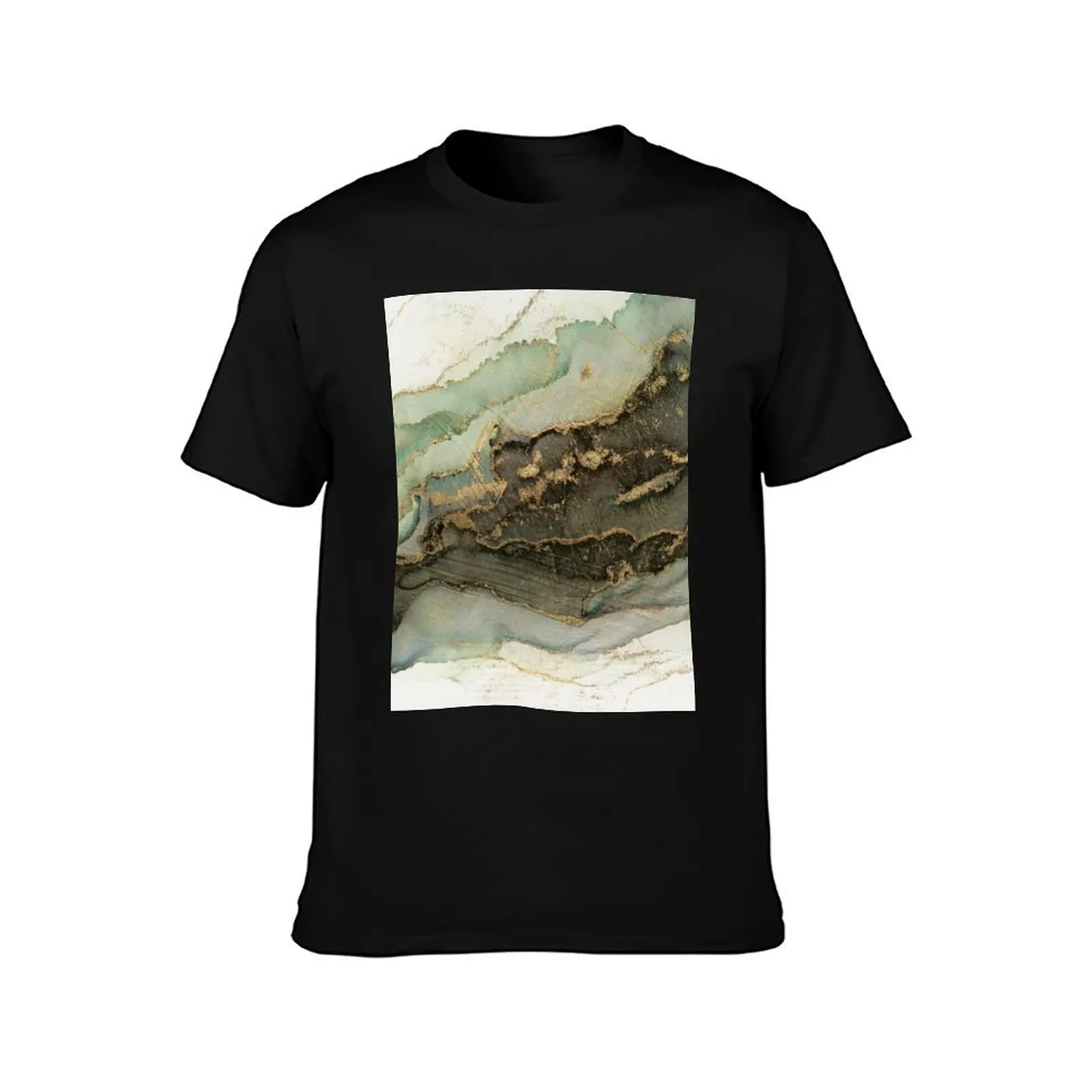 Stormy Marble Abstract Ink Art T-Shirt Summer Casual Cotton Tee Oversized Streetwear Tops Vintage Graphic Print 100% Cotton