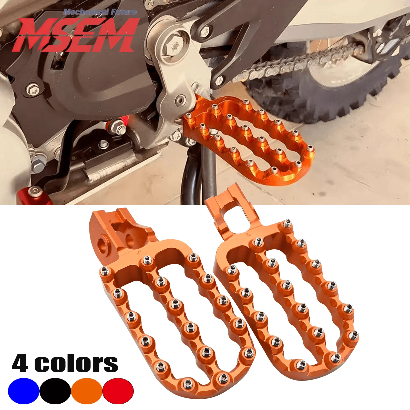 Motorcycle CNC Lengthen Foot Pegs Footrest Pedals For Husqvarna Gas Gas EC EX 2021-2023 For KTM EXC EXCF XC XCF SX SXF 2017-2022