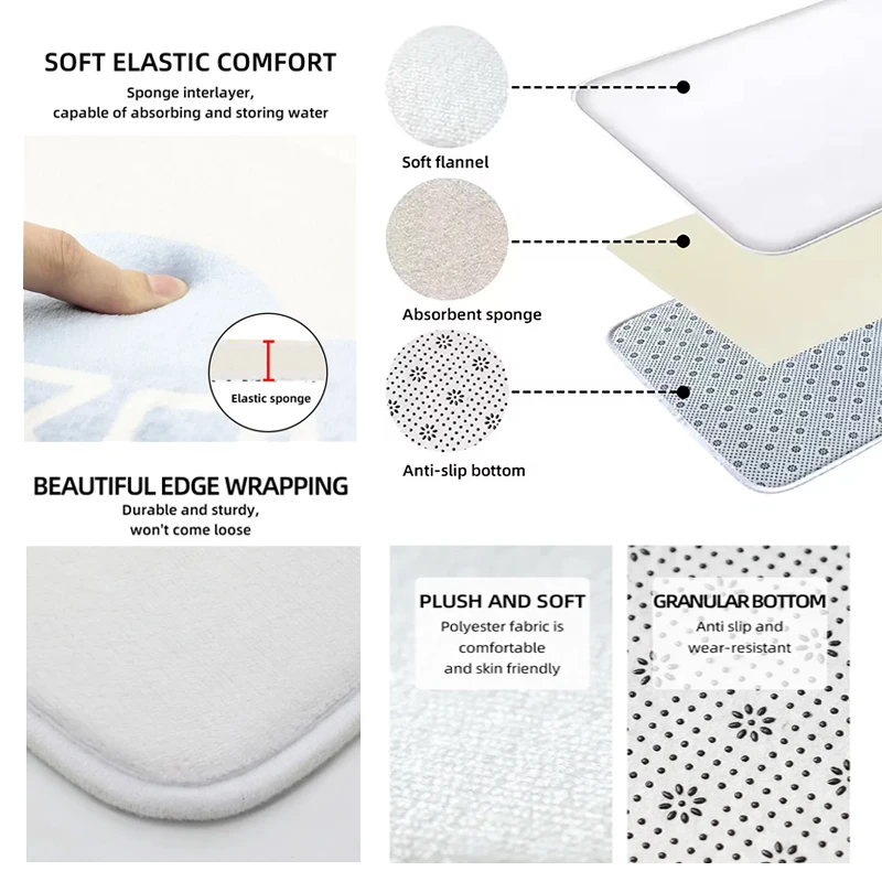 Happy Halloween Doormat Witch Silhouette Cemetery Moon Bat Non-Slip Floor Mat Entrance Door Rug Home Decor Holiday Party