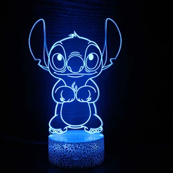 3D Illusion Stitch Night Light with Remote Control and Smart Touch Room Decor Lamp Birthday Valentine's Day Christmas Gifts