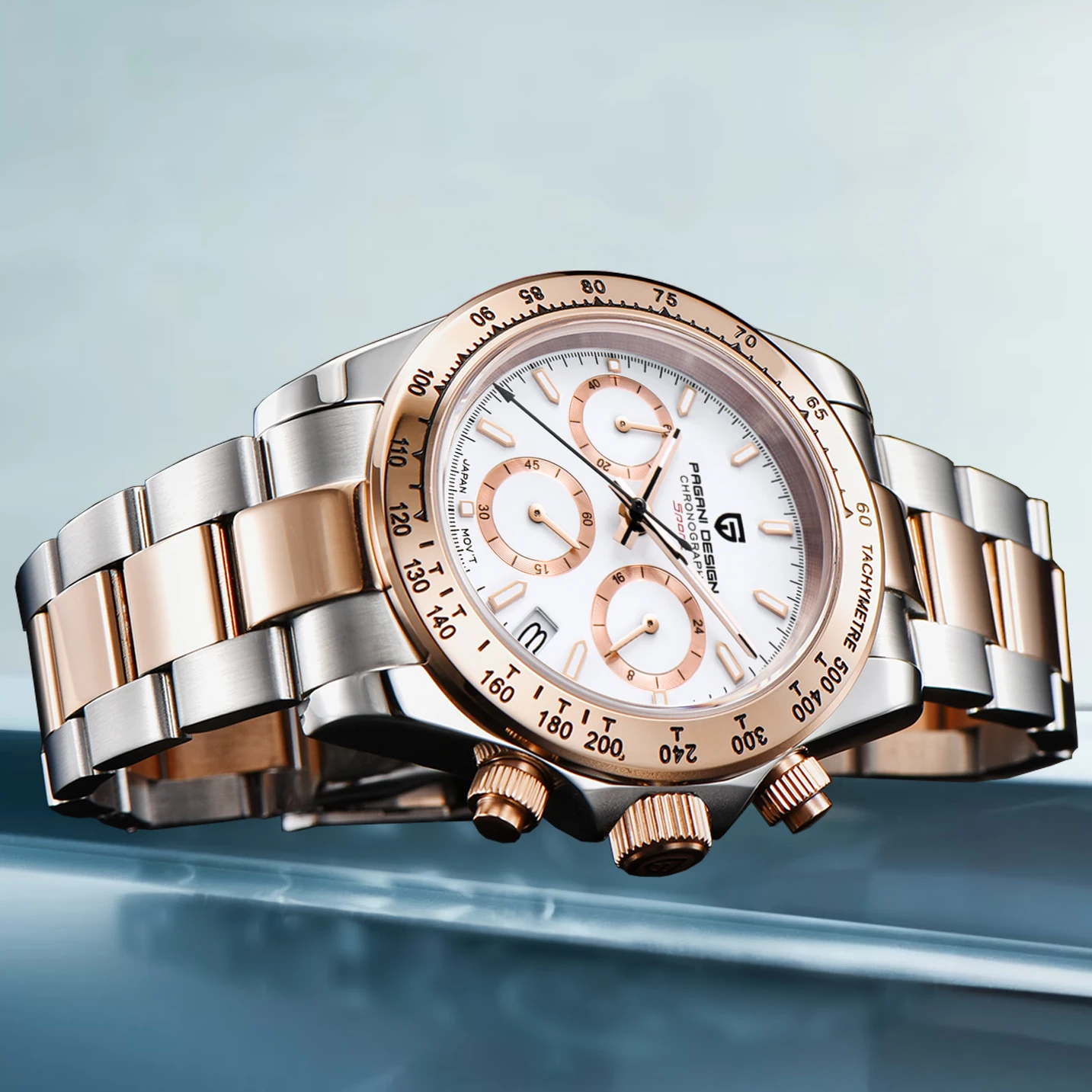 

PAGANI DESIGN 2026 New Gold White Men's Watches Top Brand Luxury Mens Quartz Wrist Watch Men Watch Men Chronograph Waterproof