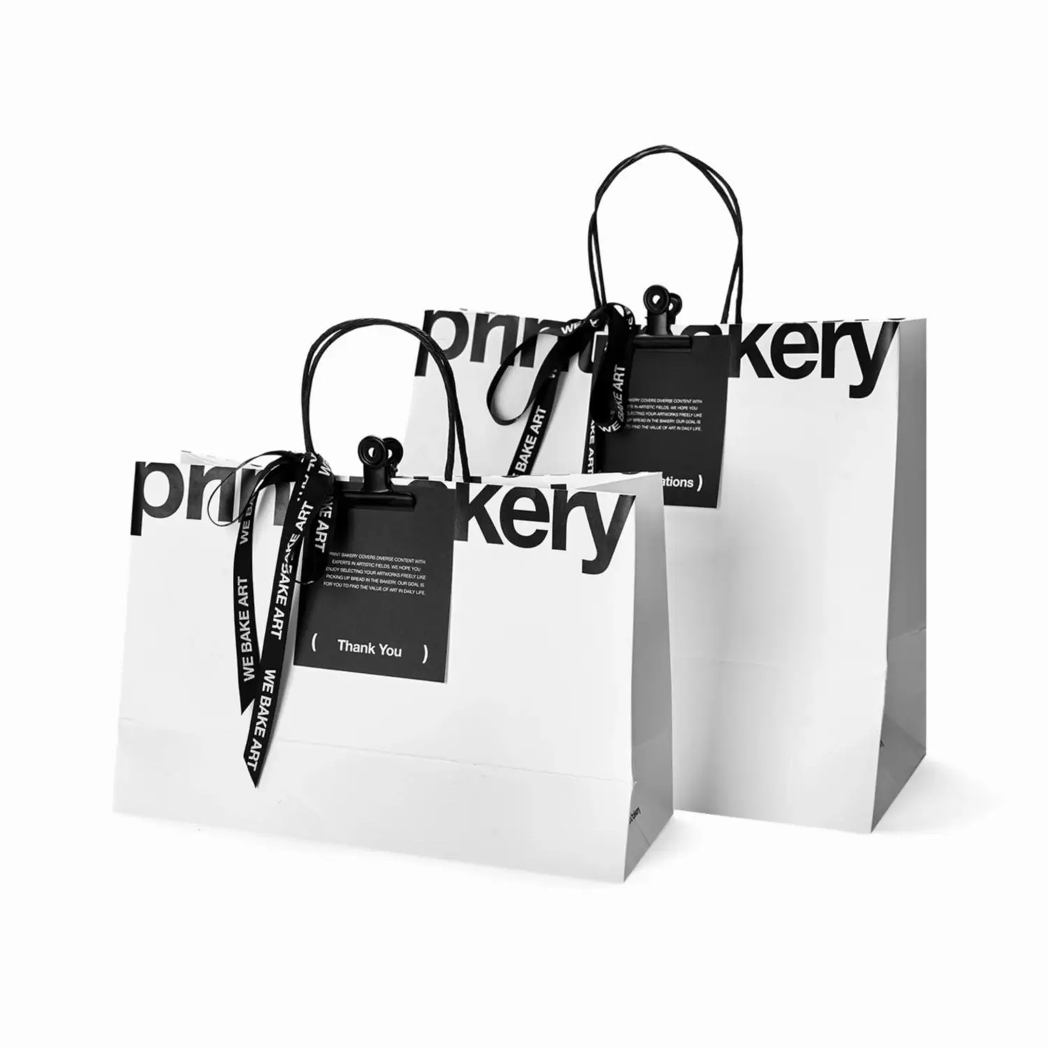 Personalised Gift bags 32X25X10cm 250g paper bags with Custom Ribbon Shopping bags and Thank you Cards for business New Arrial