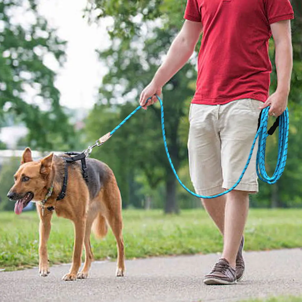 Guinzaglio per cani in nylon lungo e resistente, corda riflettente per cani, con manico, guinzagli da passeggio per cuccioli di animali domestici,