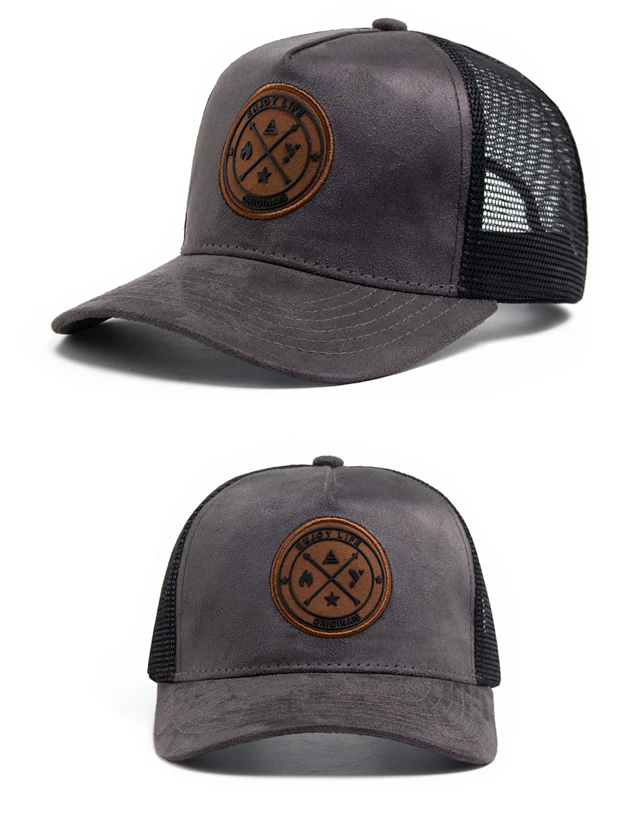 NEUE Kreisförmige leder label Trucker Hut Sommer Männer Mesh Baseball Kappe Für Visier Casual Frauen Snapback Hip Hop Caps Unisex – Detail 7