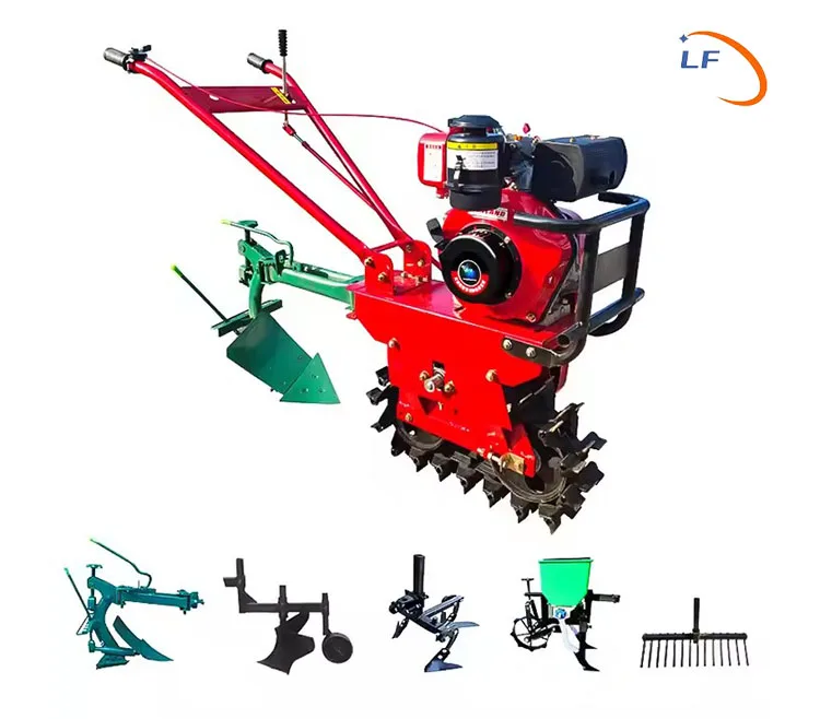 Small Plough Machine Cultivator and Diesel Engine Mini Self Propelled Power Tiller Rotary Cultivator