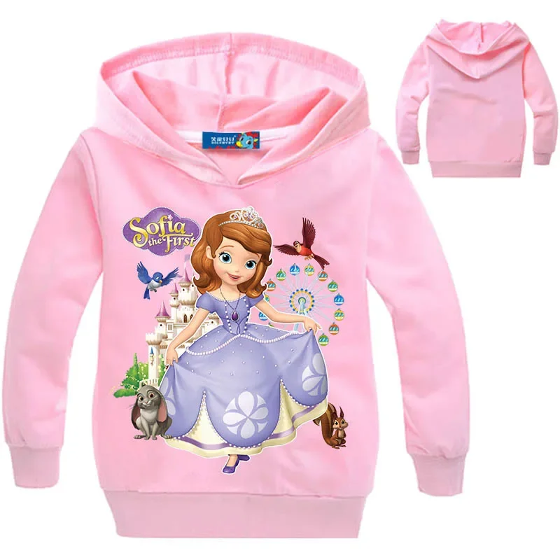 Spring Autumn Long Sleeve T Shirts Children Boys Sofia Printed Cartoon Hooded Sweatshirt Clothes Hoodies Kids Clothes For Girls