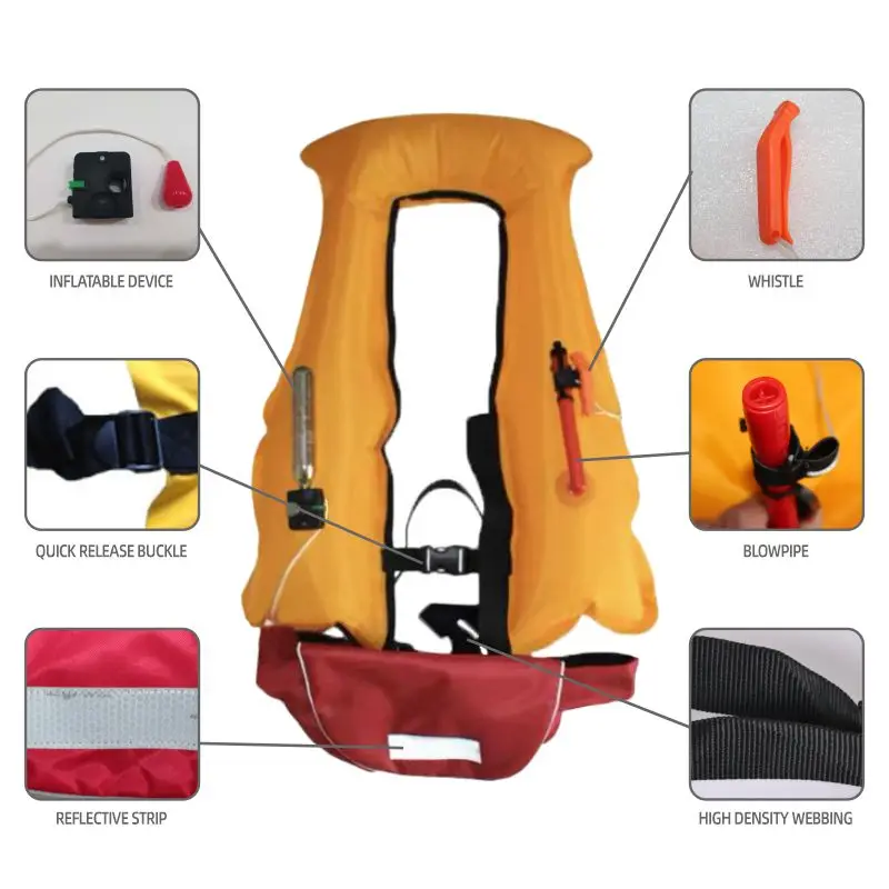 Daiseanuo Inflatable Life Jacket Auto Life Belt Waist Bag Life Vest with Waistband Pouch Type PFD 100N Buoyancy CE Certified