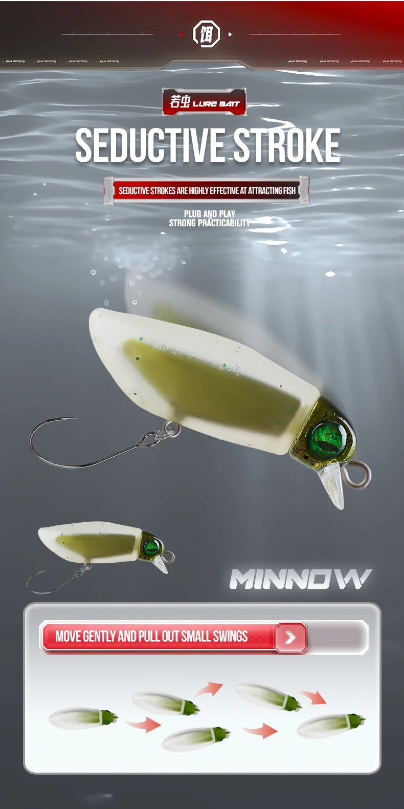 TAIYU Leuchtende Angelköder Micro Minnow Harte Köder 2,3 g Spinner Kunstköder Topwater Crankbait Tackle für Barschforelle – Detail 9