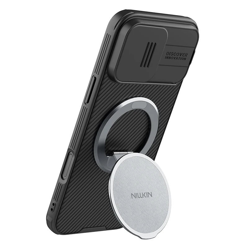 NILLKIN Support de poignée à double aimant, aimant militaire 360 °   Support, support pliable + anneau antidérapant, trépied pour tablette Android/iOS compatible