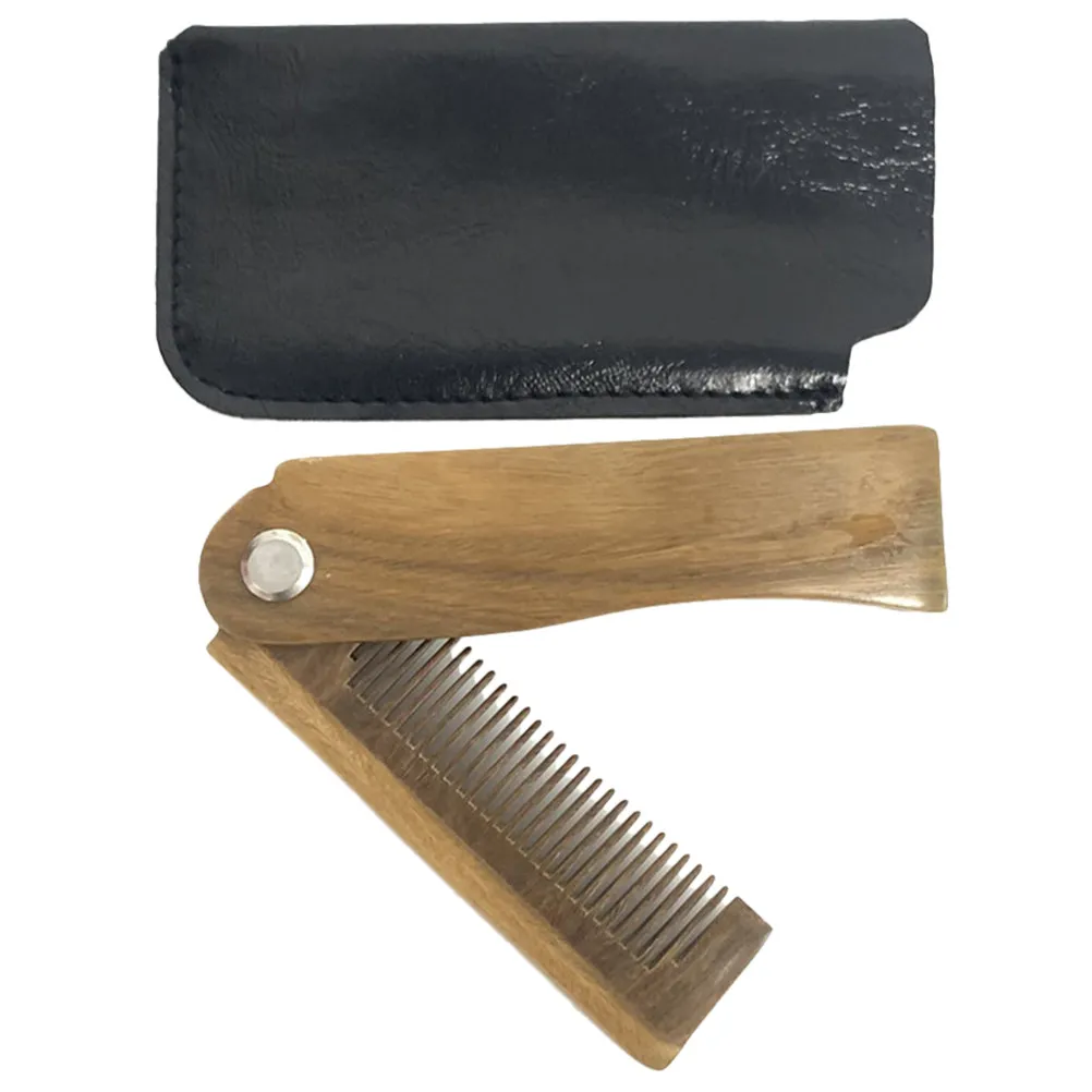 

1Set Wooden Beard Comb Compact Folding Pocket Comb Premium Sandalwood Material Professional Mustache Grooming Tool Portable