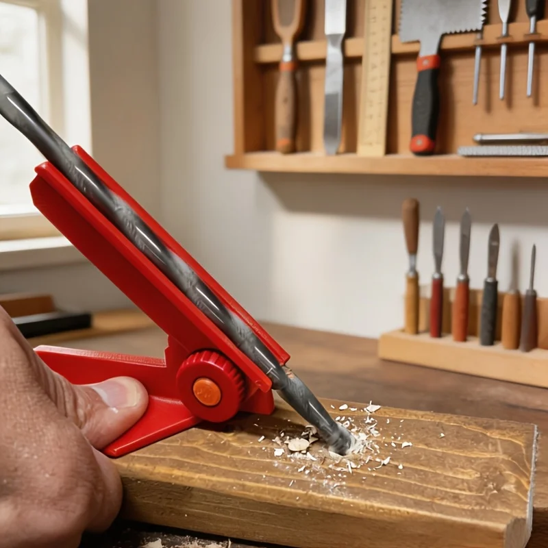 5‑Angle Drill Guide Rail – 0°–90° Precision, Fits 3 Bit Lengths, One‑Handed Use & Portable.