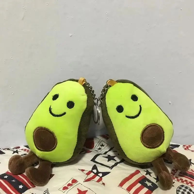 Mini Avocado Doll Pendant Keychain Cartoon Plush Toy Keychain Backpack Ornaments Gift