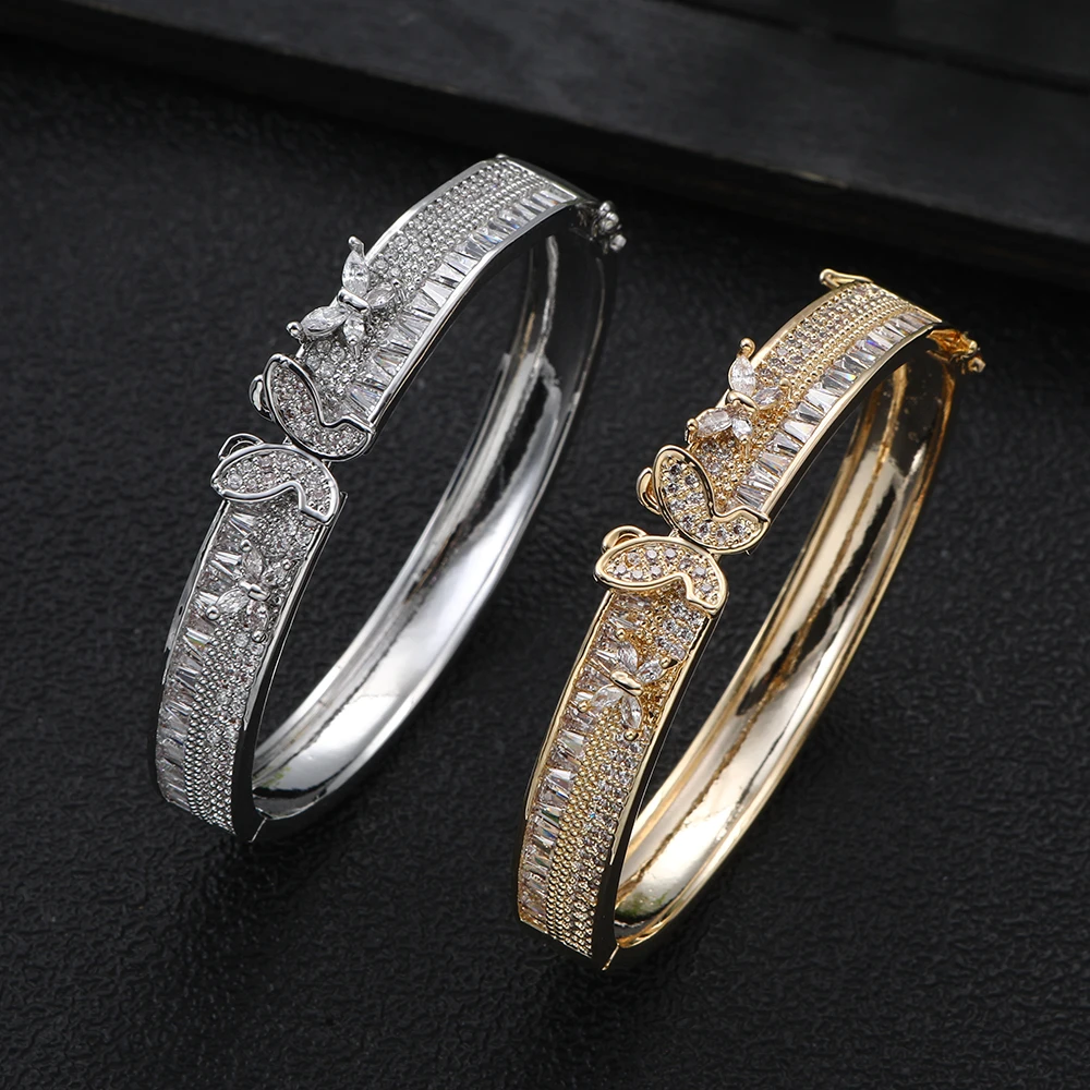 

Fashion Luxury butterfly Women's Bracelet Wedding Cube Zircon Crystal Dubai Bracelet Party Jewelry B291