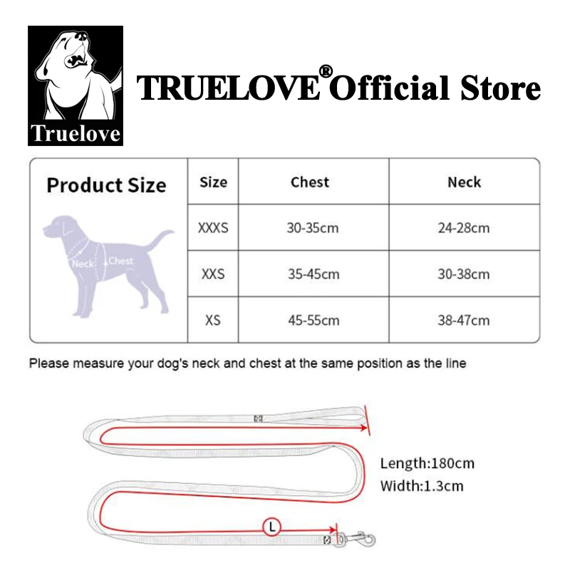 Truelove 애완 동물 하네스 및 가죽 끈 세트 초경량 통기성 고품질 나일론 메쉬 반사 야간 훈련 개 TLH2918