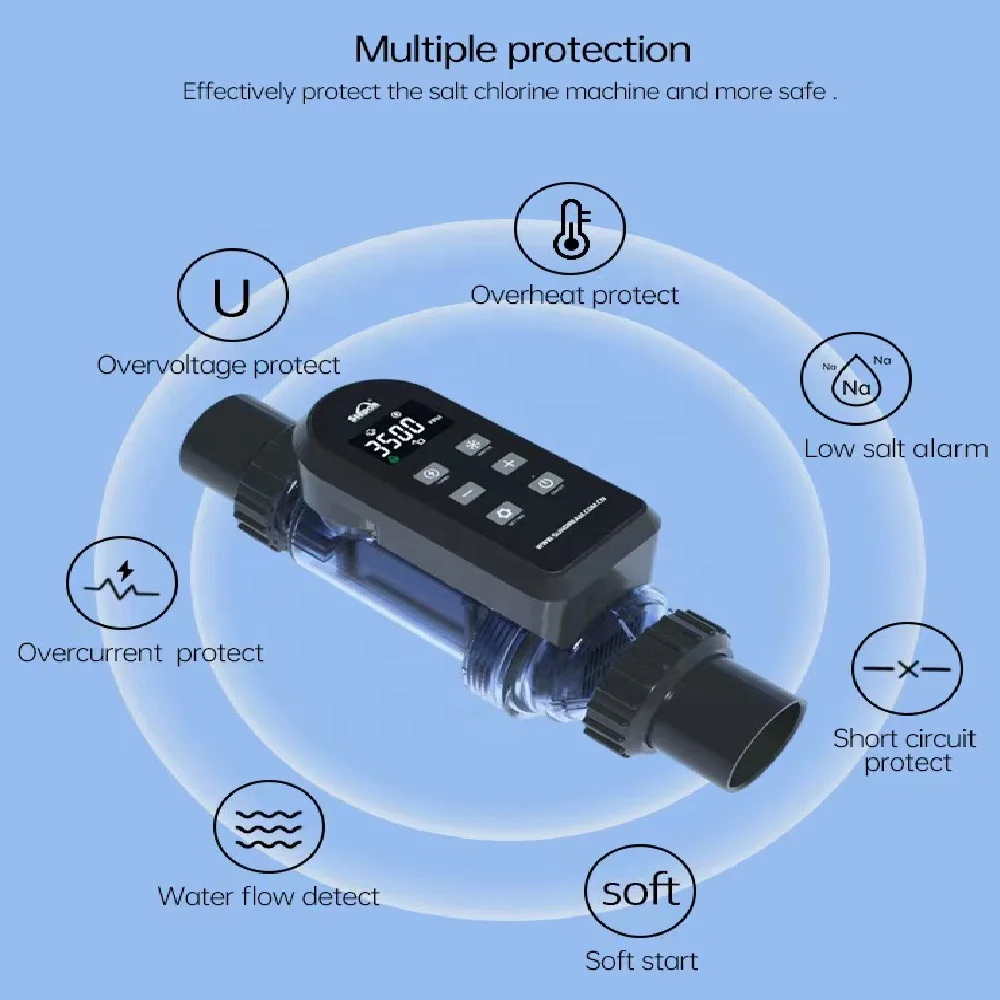 Generatore di cloro sale per piscina Sistema di cloratore di sale elettrolitico professionale Telecomando di