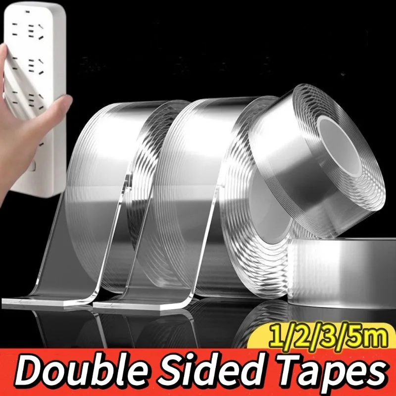 Nano Tape Super Strong Double-Sided Adhesive Tape Transparent Reusable Waterproof Tapes Heat Resistance Bathroom Home Decoration