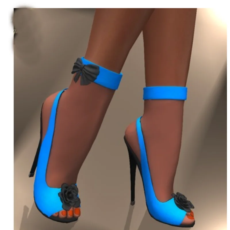 

Матовые туфли-лодочки с синим бантом и узлом, пикантные модные летние повседневные женские туфли большого размера с открытым носком на тонком высоком каблуке, Zapatillas Mujer