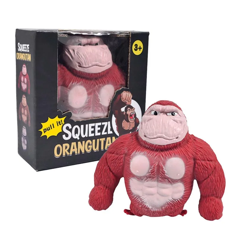 Squeeze Toy Gorilla Pinch Toy Squishy Autism Stress Reliever Toys Fidget Toys Stretch Vent Gorilla Decompression Anti Stress